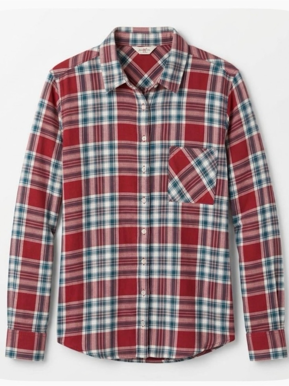 AEROPOSTALE Plaid Button Down Shirt, Women’s XL, Red Teal White